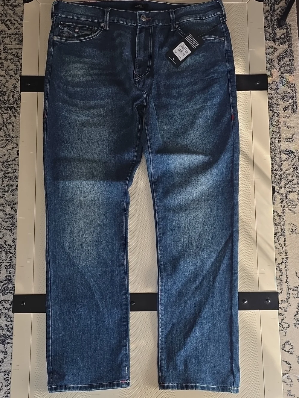 True Religion Men's Dark Blue Relaxed Straight-Leg Jeans 36x32 - Adjusted